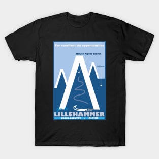 Lillehammer,Norway, Ski Travel Poster T-Shirt